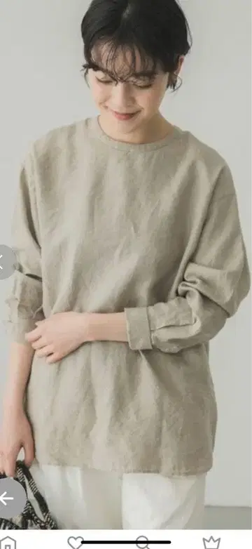 카구레 어반 리서치 린넨 크루넥 풀오버 긴팔 셔츠