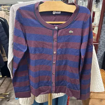LACOSTE 울 스트라이프 가디건 40