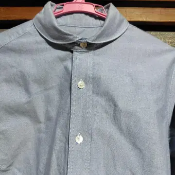 새상품급 하버색 라운드 카라 셔츠 [ S ] 둥근 카라 긴팔 면 100%