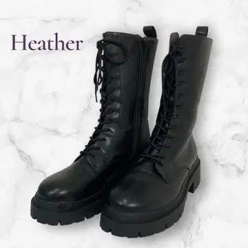 새상품급 헤더 Heather 레이스업 미들 부츠 사이드 지퍼 L