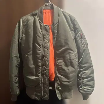 올리브 MA-1 자켓 오렌지 안감