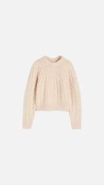 H&M 케이블 니트 스웨터 S 사이즈 파우더 핑크