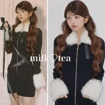 택 포함 새상품 Randy 푸들 벨티드 미니 원피스 블랙 FL