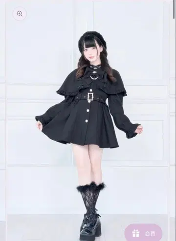 노겐키 프릴 케이프 트렌치 프릴 코트 블랙