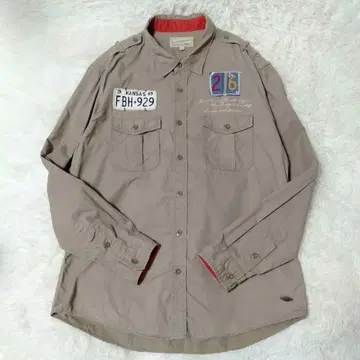 AVIREX 긴팔 셔츠 밀리터리 와펜 자수 빅 사이즈 2XL