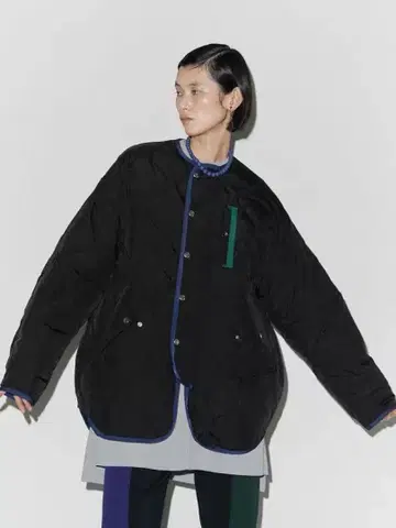 [ UN3D. ] 퀼팅 코쿤 블루종