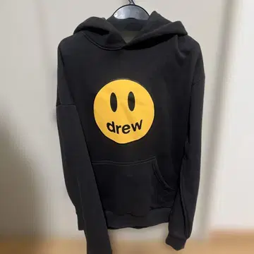 drew 스마일 마크 후드티 블랙