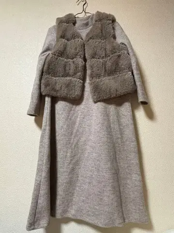 퍼 포함 롱 원피스 베스트