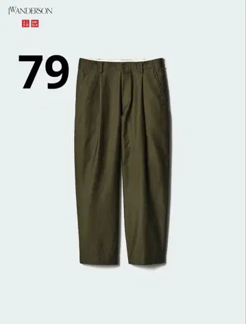 UNIQLO x JWA 턱 와이드 팬츠 W79 Olive
