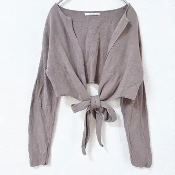 SLOW and EASY 가디건 상의 브라운 프리 사이즈 면