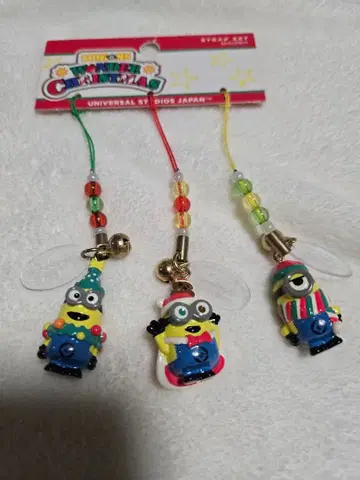 미니언 크리스마스 스트랩 3개 세트