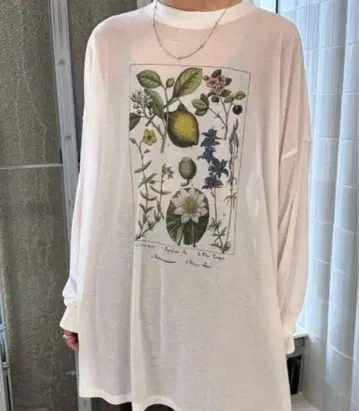 ameri vintage BOTANICAL SHEER LONG 화이트