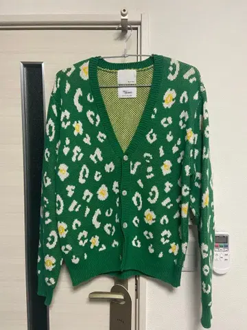 KAIKO 그린 레오파드 무늬 가디건