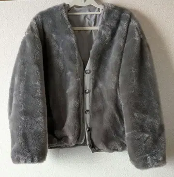 리버서블 퍼 블루종 그레이