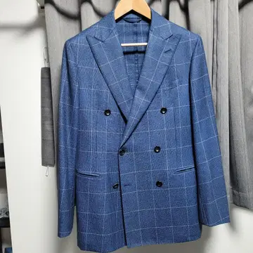 빔즈 F 더블 자켓 블루 글렌체크 사이즈 48