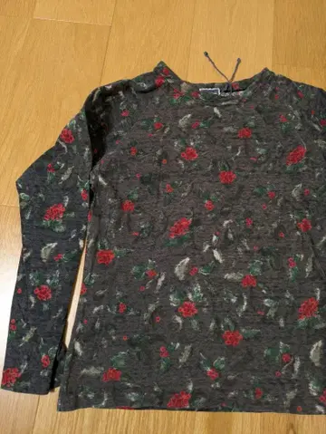 45rpm 구택 긴팔 티셔츠 롱티 꽃무늬 사이즈 2 M 모크넥