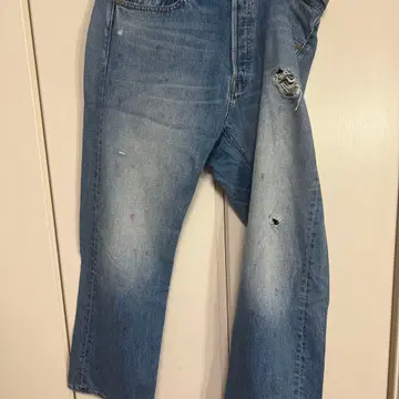 백 넘버 데미지 데님 팬츠