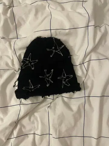 블랙 별 니트 모자 리메이크