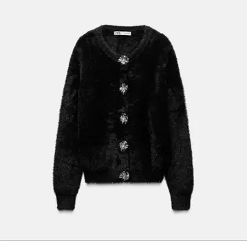 ZARA 인조 모피 가디건 XS