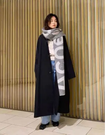 CABaN 울 개버딘 스탠드 카라 코트