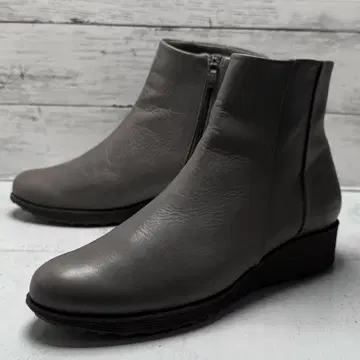 시착 정도 D'ICI 천연 가죽 숏부츠 23.5 그레이지 [ E-58 ]