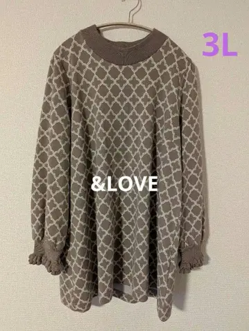 안도라부 슬림해 보이는 기하학 패턴 니트 소우 자카드 튜닉