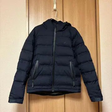 Lacoste 후드 부착 다운 자켓 네이비