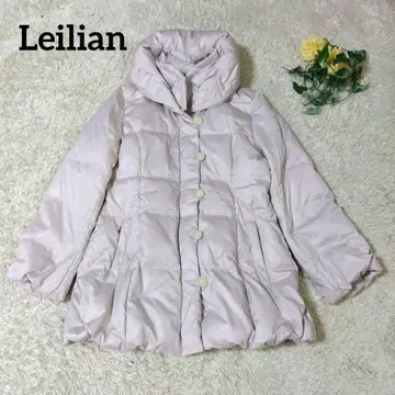 새상품급 Leilian 레리안 다운 롱 코트 A라인 베이지