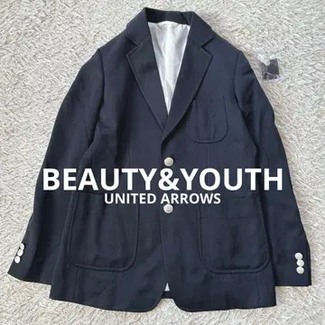 새상품급 BEAUTY&YOUTH 테일러드 자켓 은색 버튼 38 네이비