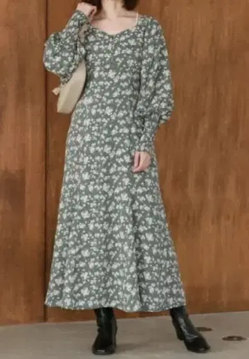 꽃무늬 원피스 그린