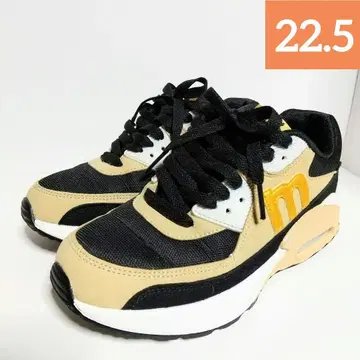 MOZ 에어 스니커즈 블랙 베이지 22.5 여성용