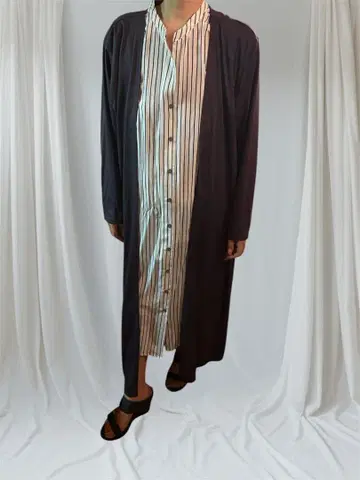 빅 사이즈 6L 레이어드 스타일 셔츠 원피스