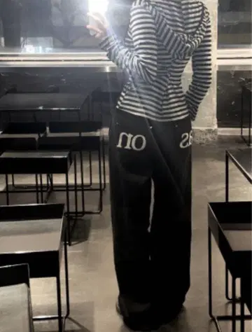 한국 as'on SMOG WIDE PANTS BLACK S