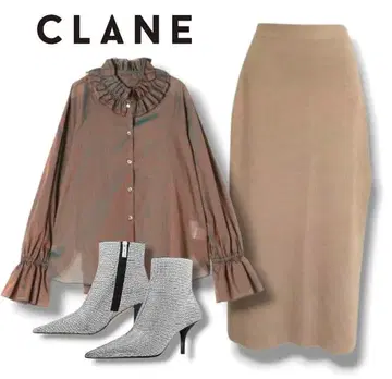 CLANE*클라네*슬릿 니트 스커트