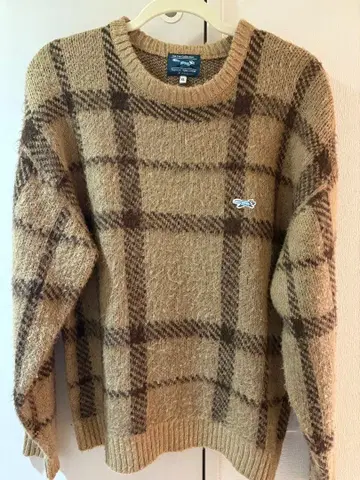 coen fox 체크 무늬 니트 스웨터