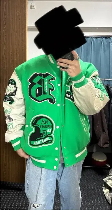 그린 바시티 자켓