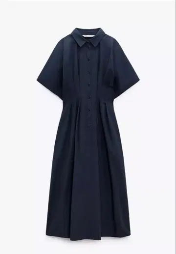 네이비 반팔 셔츠 원피스 M 사이즈