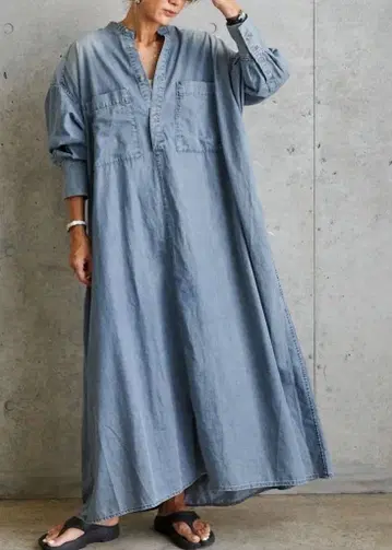 h.v.f.n x BIT BLUE 콜라보 데님 원피스