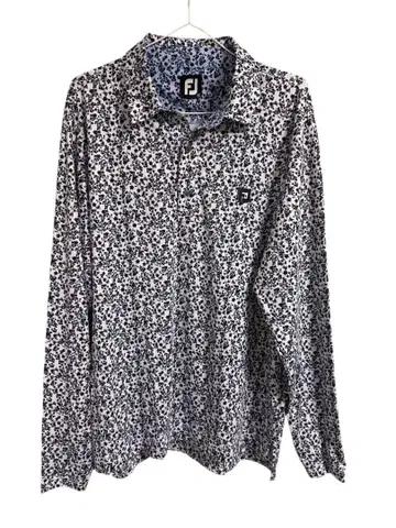 FJ 풋조이 꽃무늬 골프 셔츠 XL 버튼 다운 긴팔 플라워