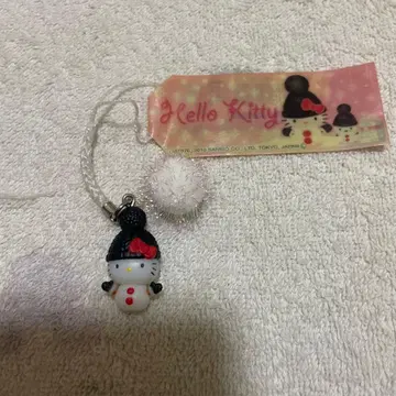 블랙 눈사람 니트 모자 키티 족자 채비 지역 한정 키티