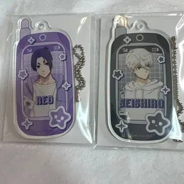 블루 록 폴더폰풍 아크릴 키링 나기 레이오 세트