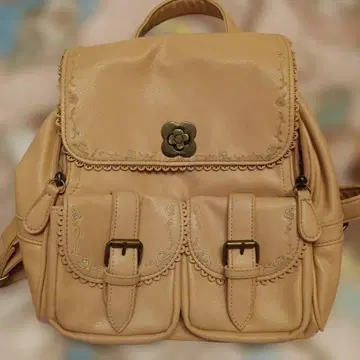 엑시즈팜 플라워 모티브 핑크 백팩