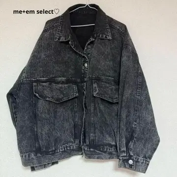 블랙 데님 자켓 오버 사이즈