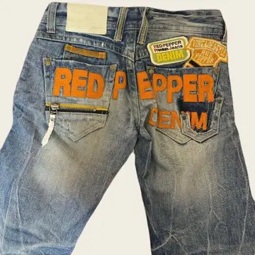 REDPEPPER 데님 y2k 로우라이즈 와펜