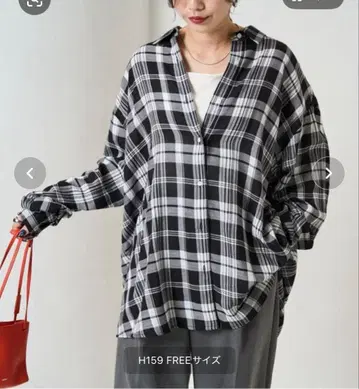 FREAK'S STORE 빅 실루엣 체크 볼륨 셔츠