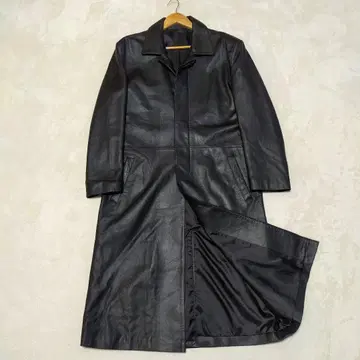 올 가죽 슈퍼 롱 코트 천연 가죽 L 정도