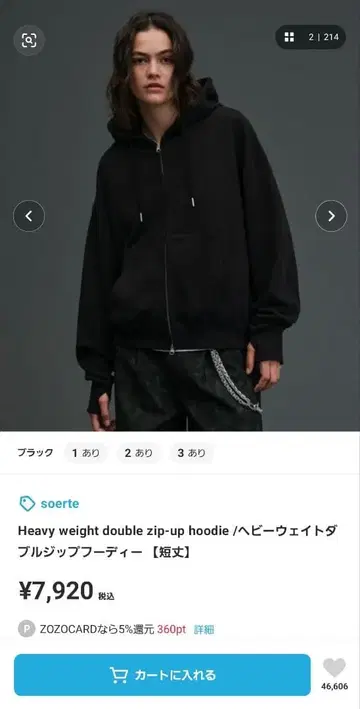 Heavy weight double zip-up hoodie 블랙