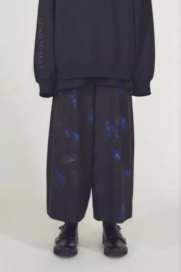 RAD musician 18AW 크롭 팬츠 파랑 장미