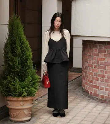 titivate 시어 벨로아 롱 티셔츠 아이보리 S 사이즈