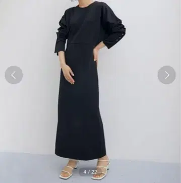 새상품! 택 포함! ADAM ET ROPE 글로스 저지 원피스 블랙